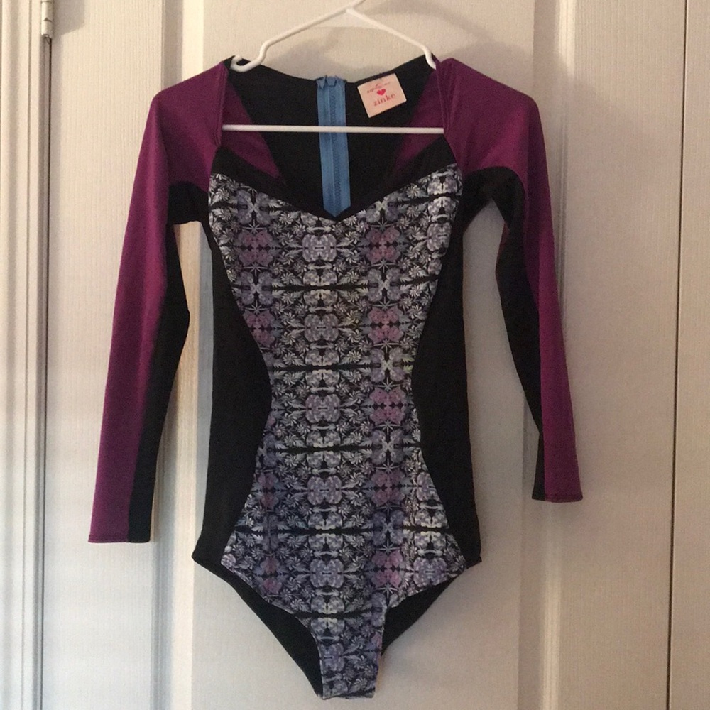Long sleeve one piece bathing suit